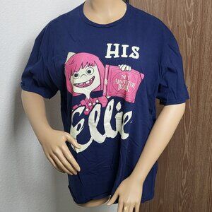 Pixar navy blue t-shirt says "His Ellie" from Disney movie Up unisex size 2XL